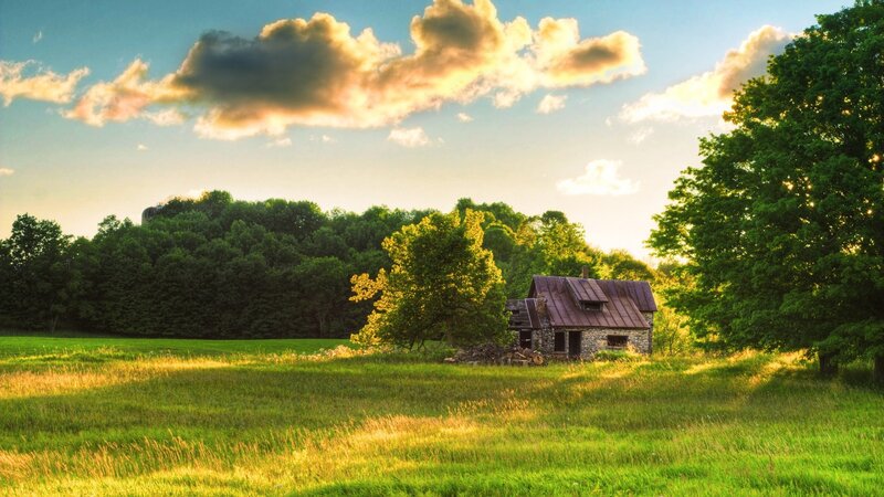 Abandoned Stone House — Green, Serene
