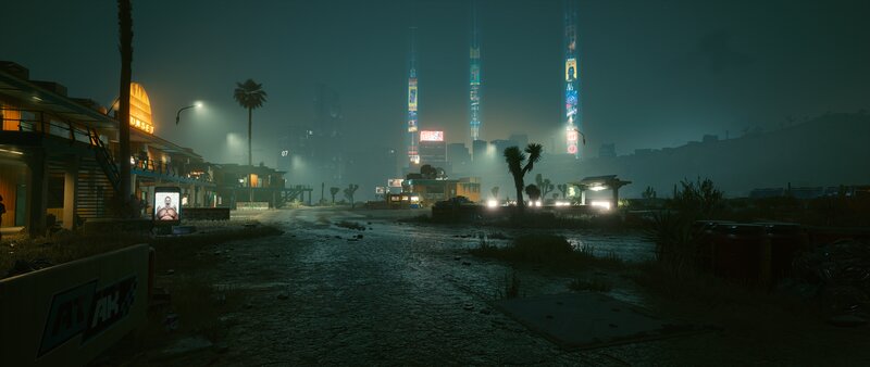 Abandoned Street at Night — Dark Blue