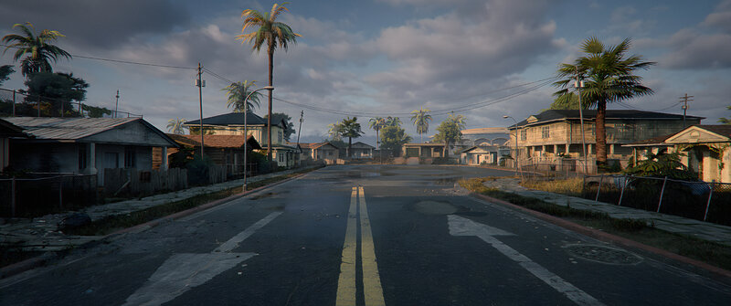 Abandoned Street with Houses