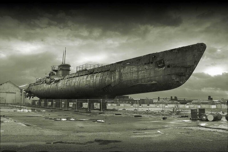 Abandoned Submarine — Gray, Dramatic