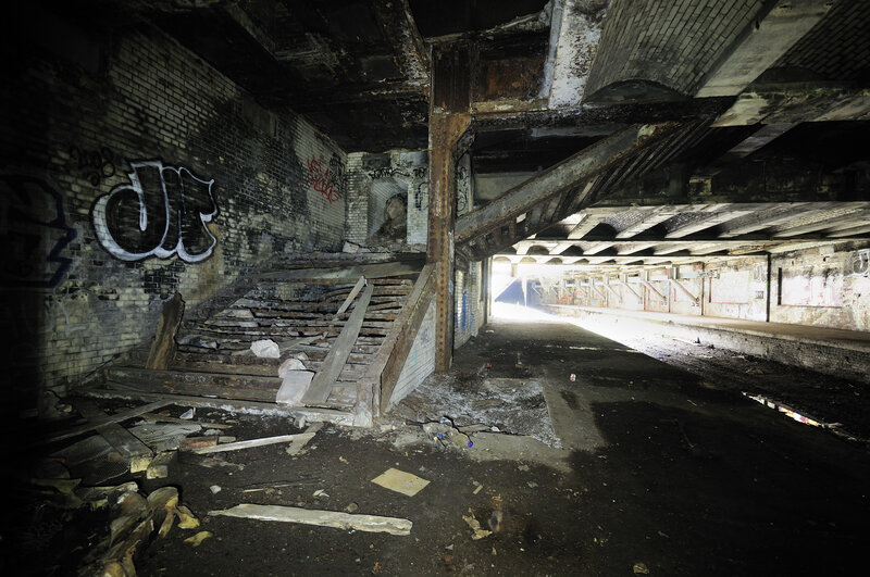 Abandoned subway station interior