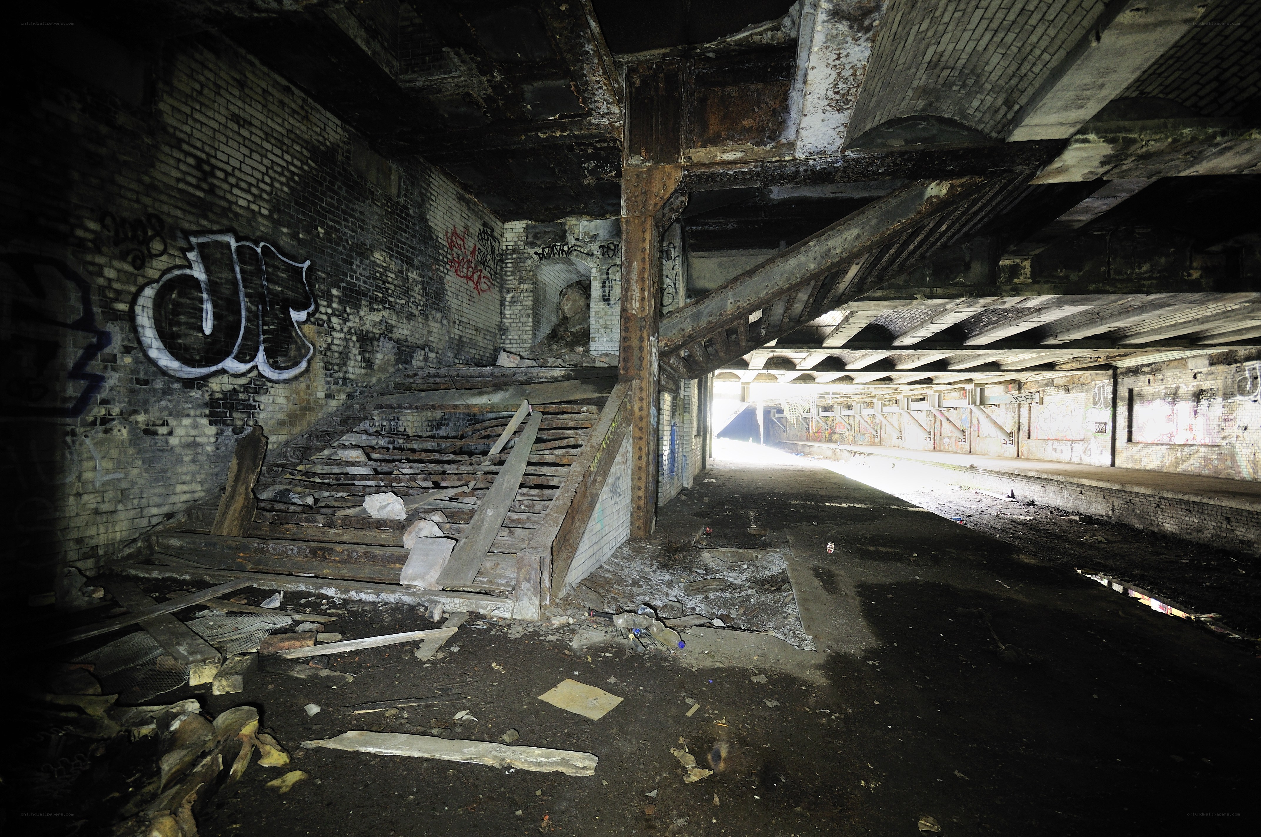 Abandoned subway station interior