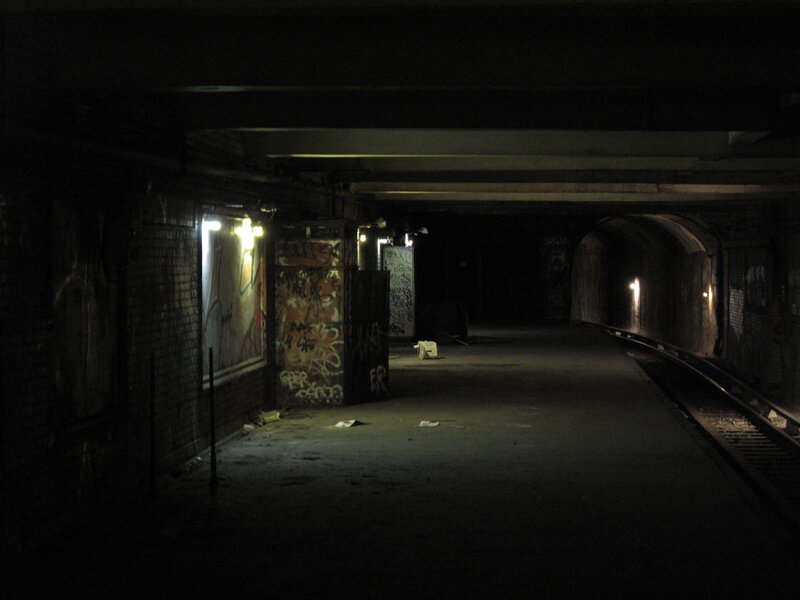 Abandoned Subway Tunnel — Black, Dark
