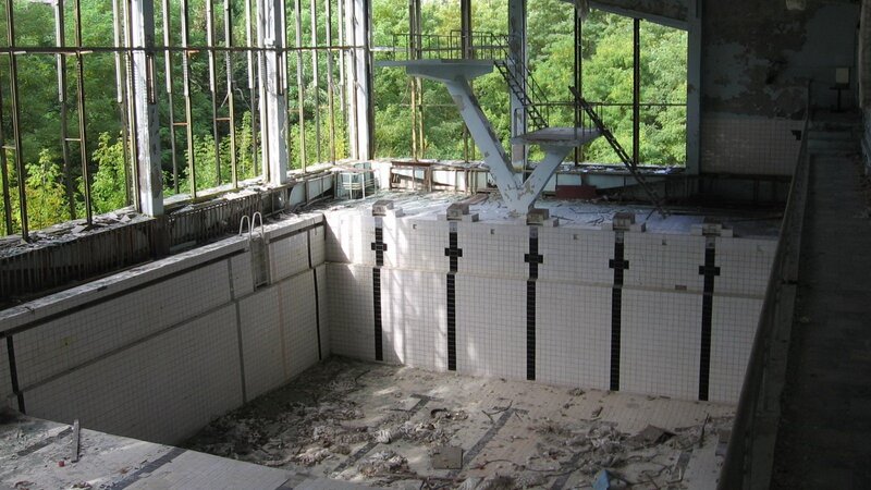 Abandoned swimming pool