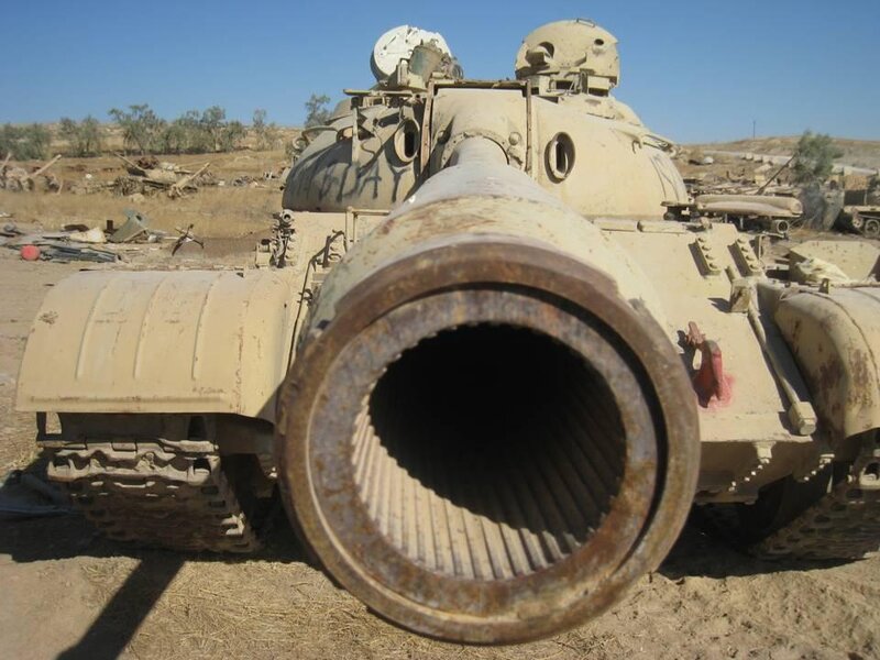 Abandoned Tank in Desert — Tan