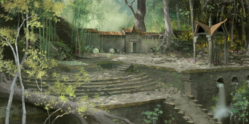 abandoned temple in forest