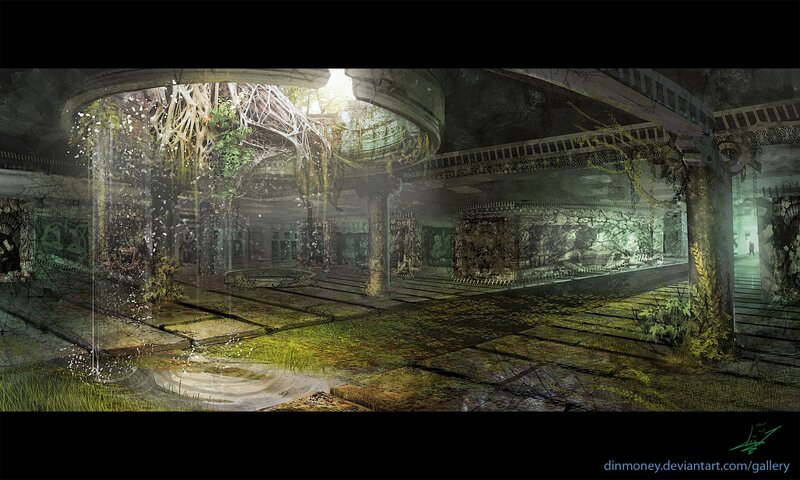abandoned temple overgrown with vines