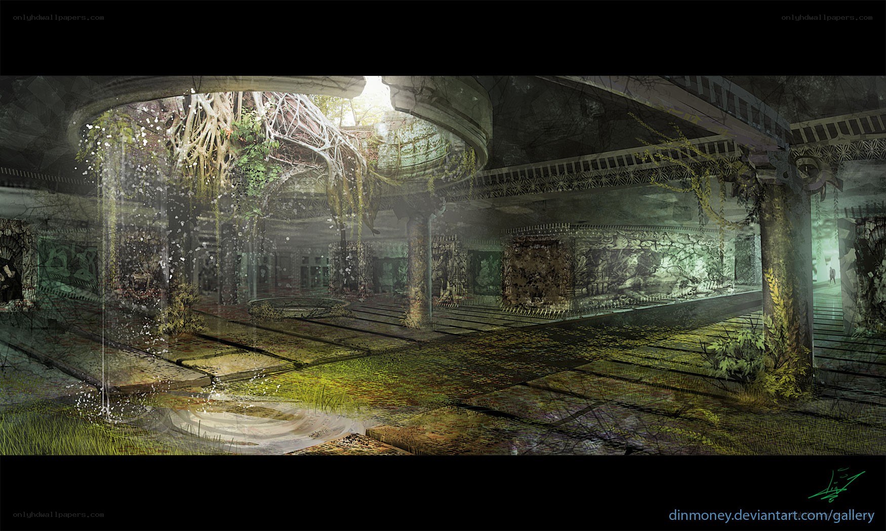 abandoned temple overgrown with vines
