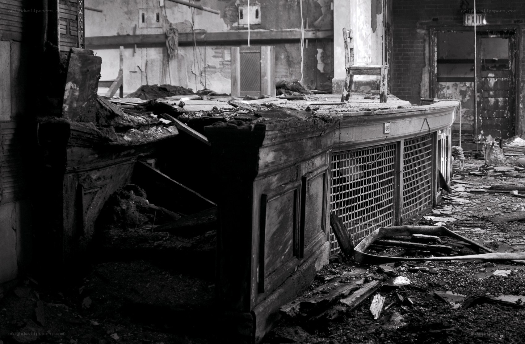 abandoned theater interior
