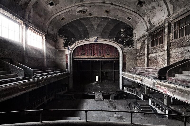 Abandoned Theater Interior — Gray, Desolate
