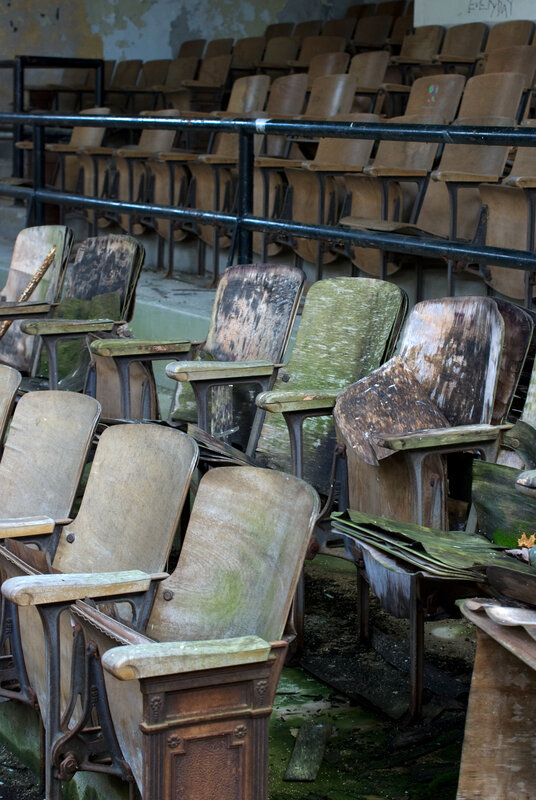 abandoned theater seats