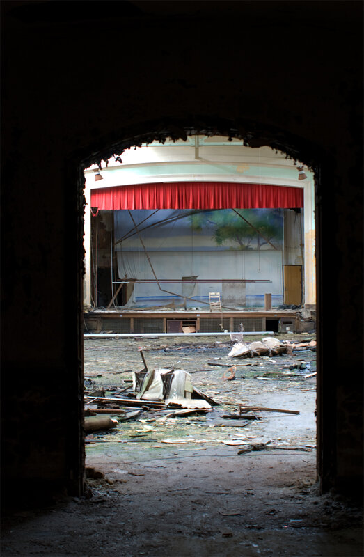 Abandoned theater stage