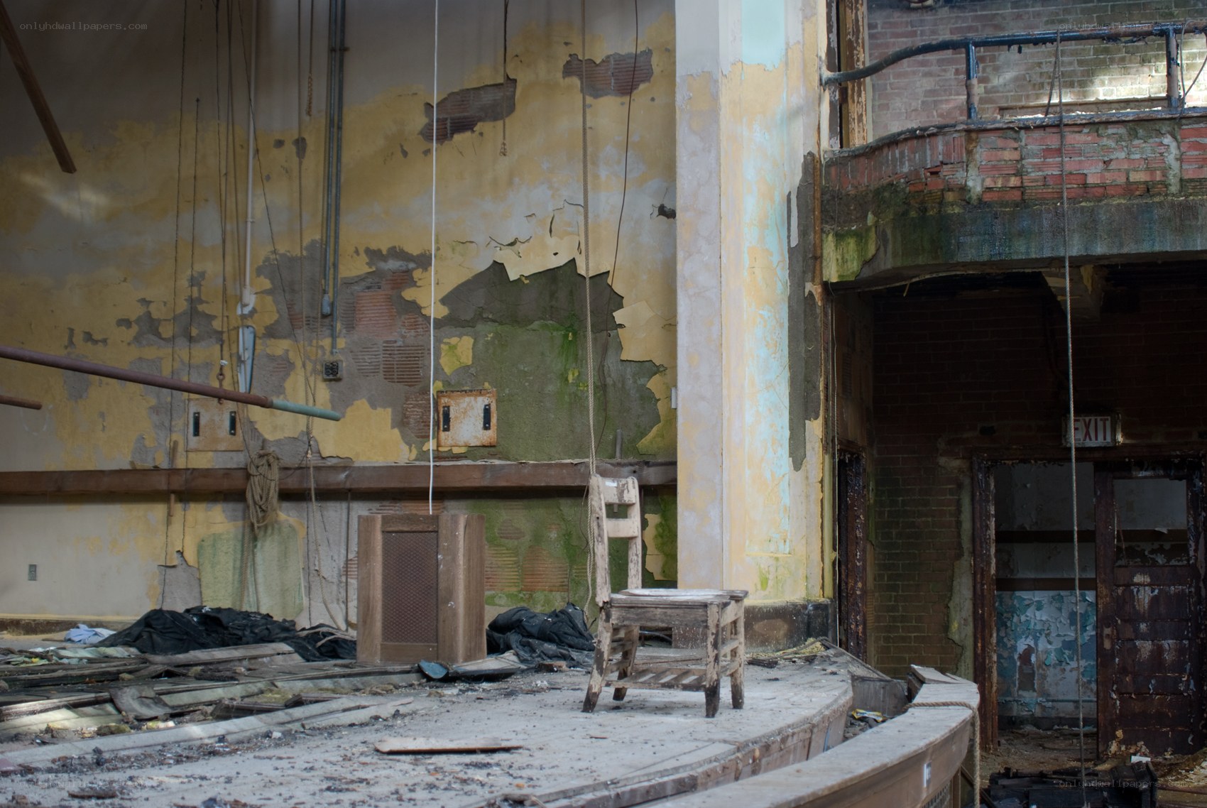 abandoned theater stage