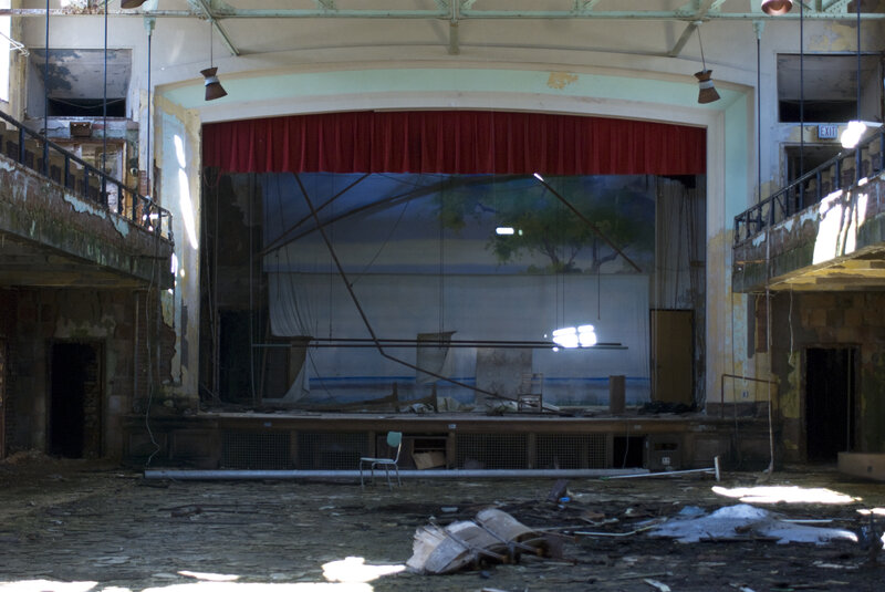abandoned theater stage