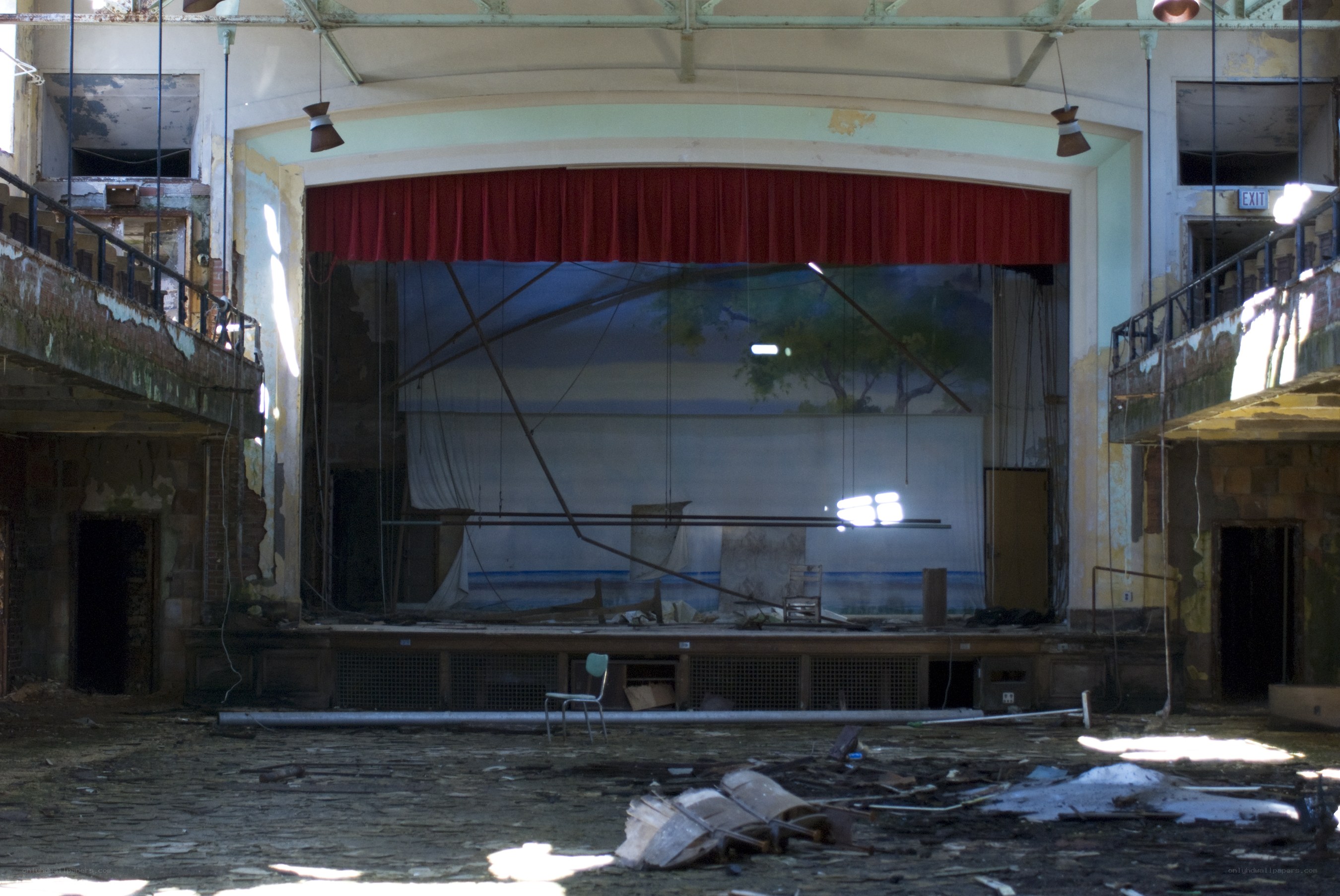 abandoned theater stage