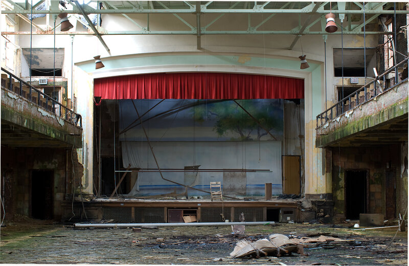 Abandoned theater stage
