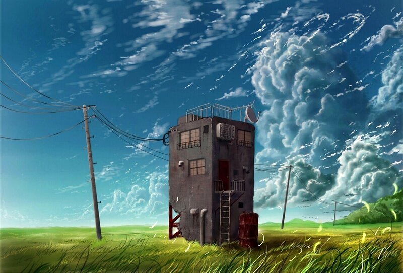 Abandoned Tower in Field