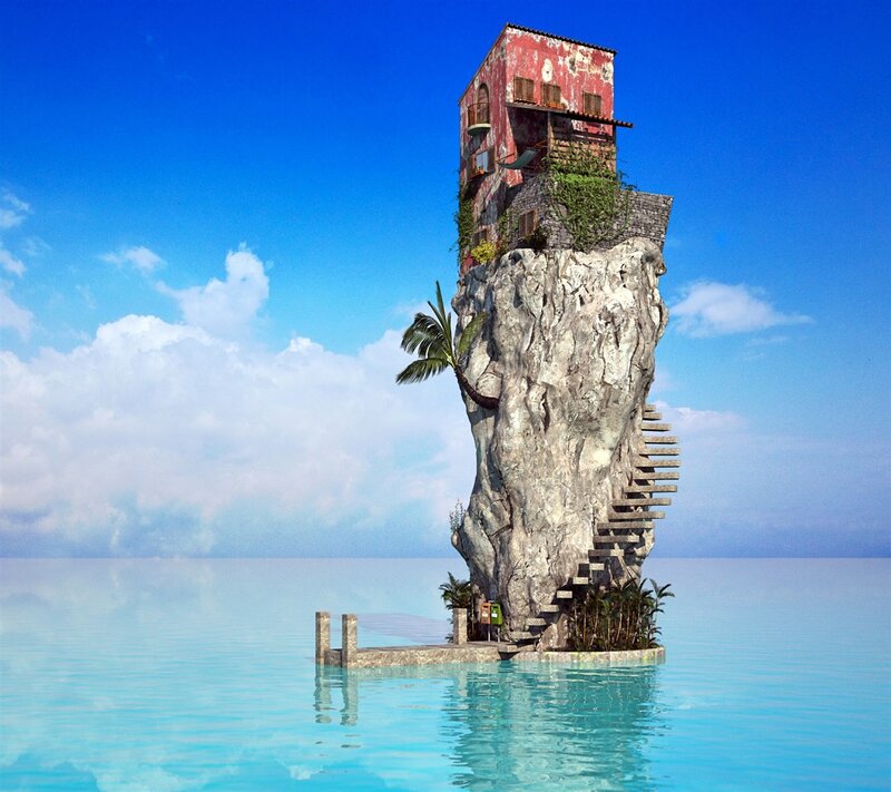 Abandoned Tower on Rock