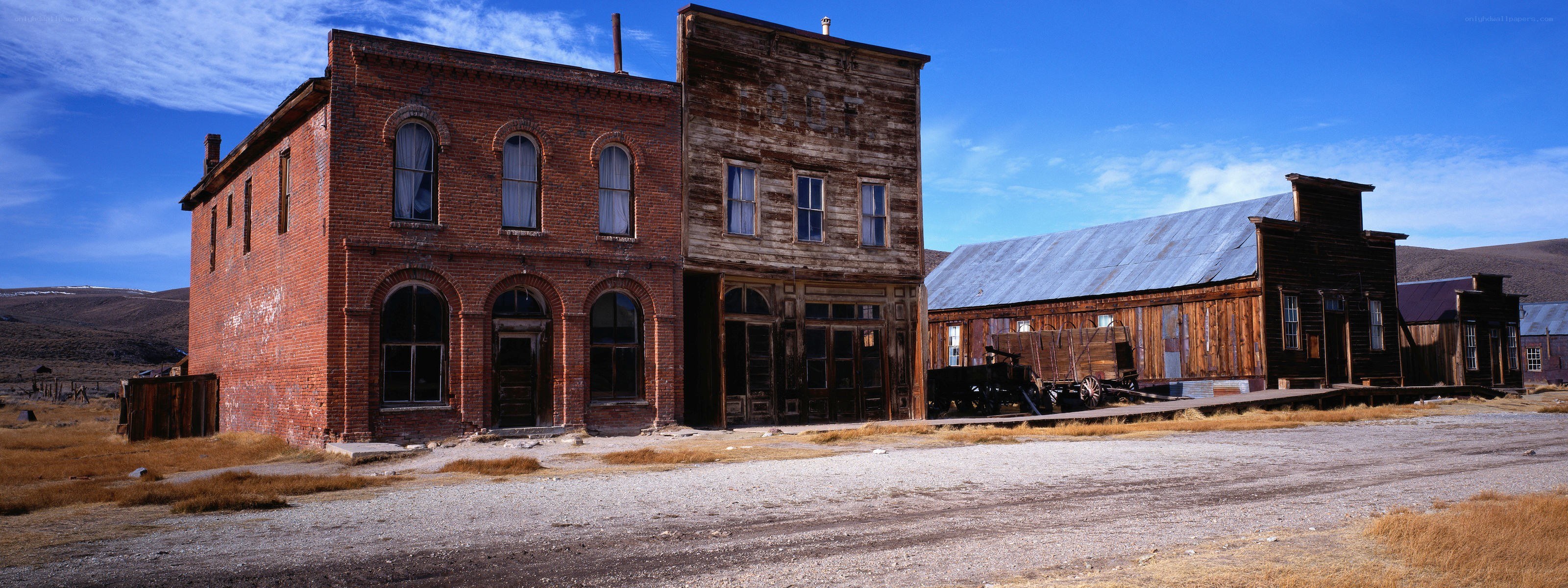 Abandoned town buildings