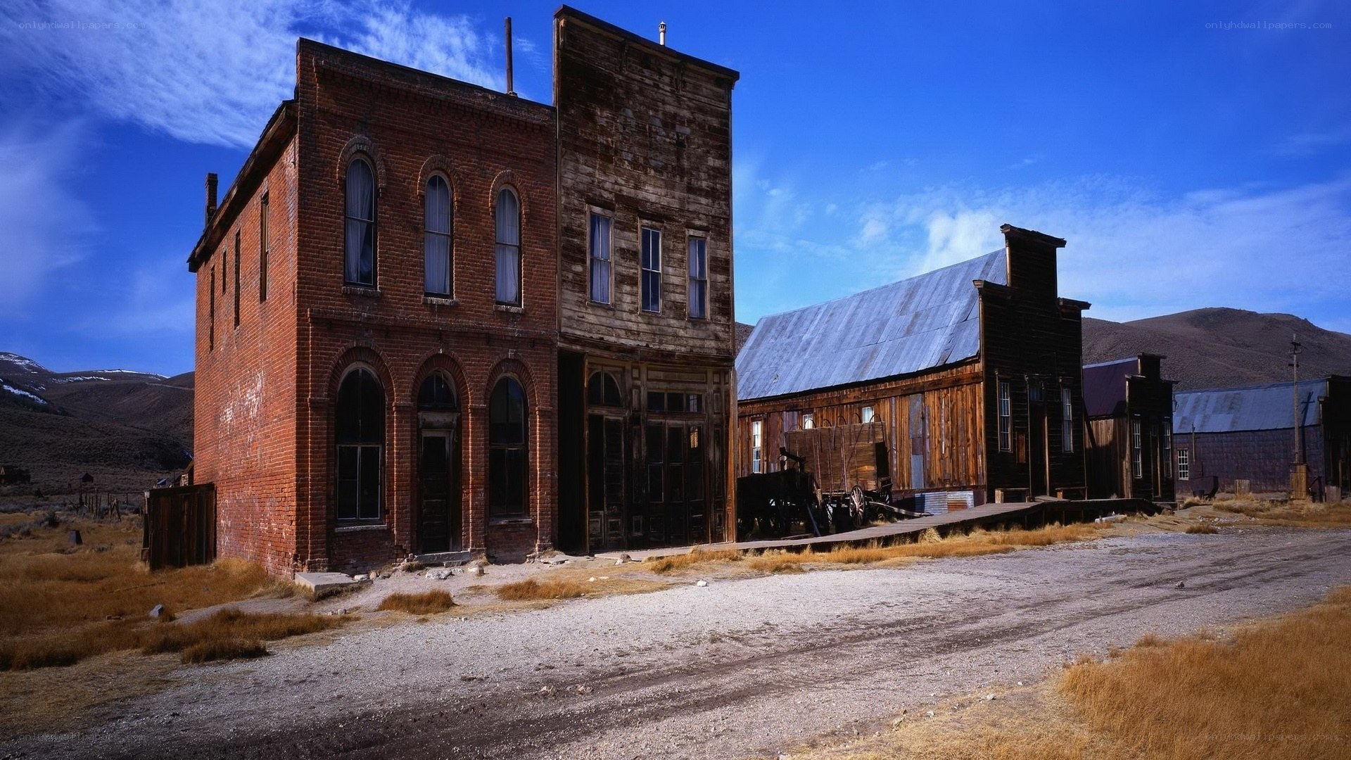 Abandoned town buildings