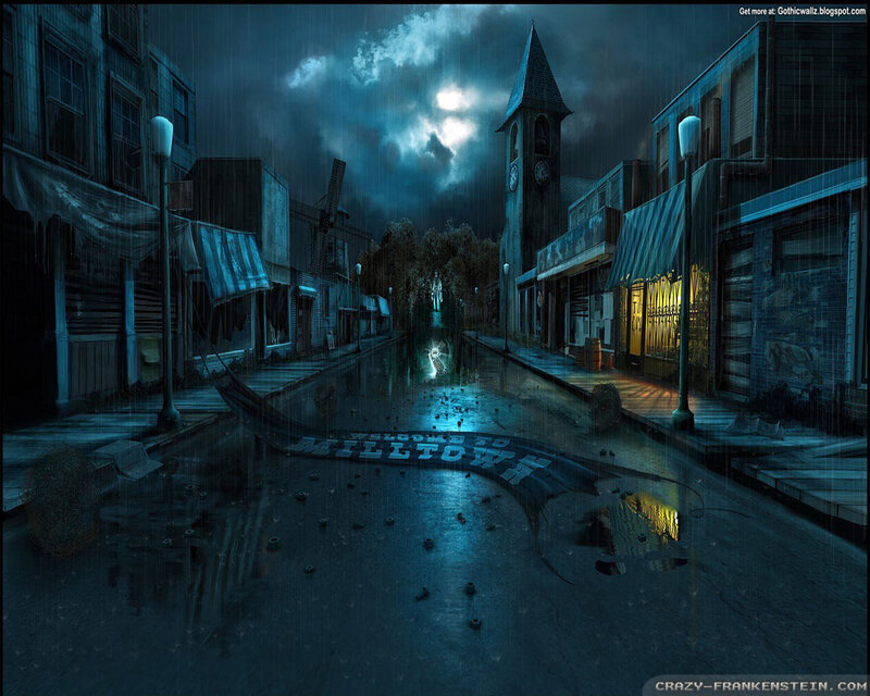 Abandoned Town Street — Blue