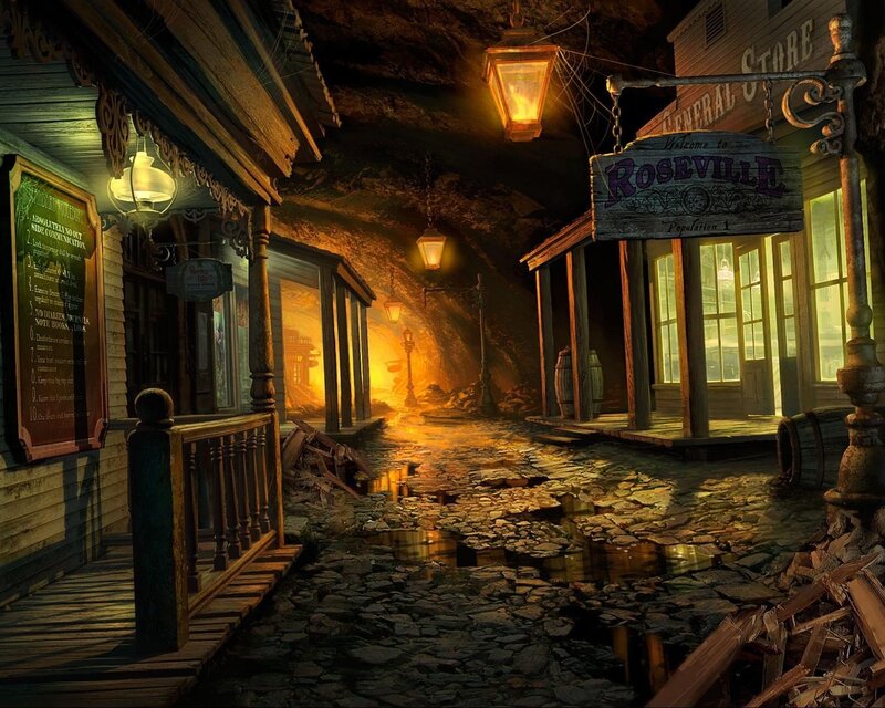 Abandoned Town Street — Brown, Dramatic