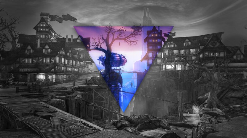 Abandoned Town with Airship