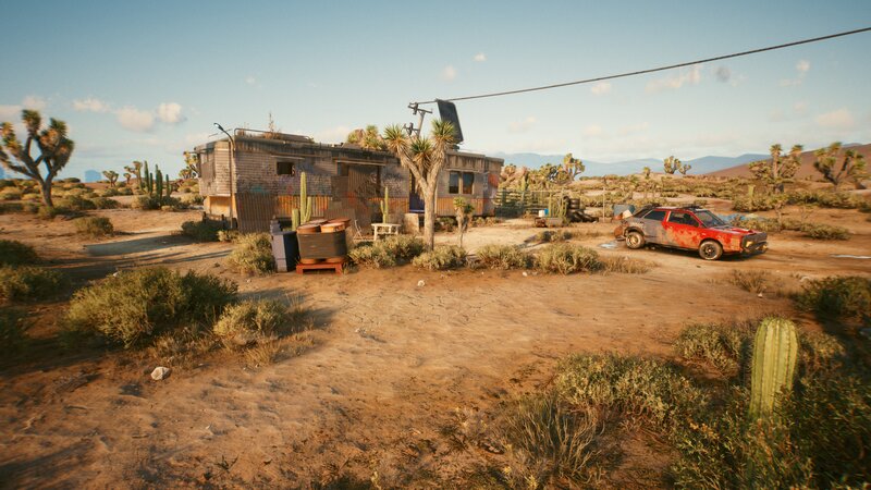 Abandoned Trailer in Desert — Brown