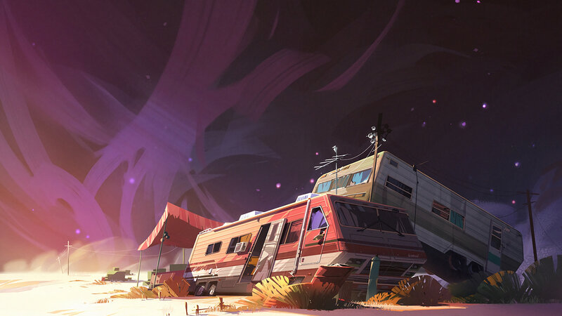 Abandoned Trailers in Desert