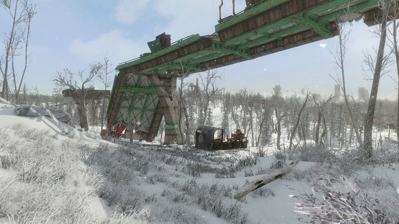Abandoned Train Bridge — White