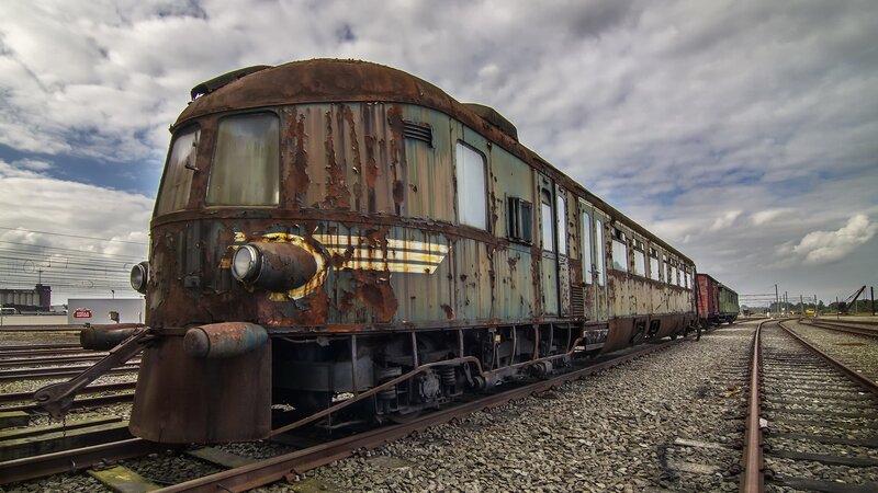 Abandoned Train Car — Brown, Dramatic