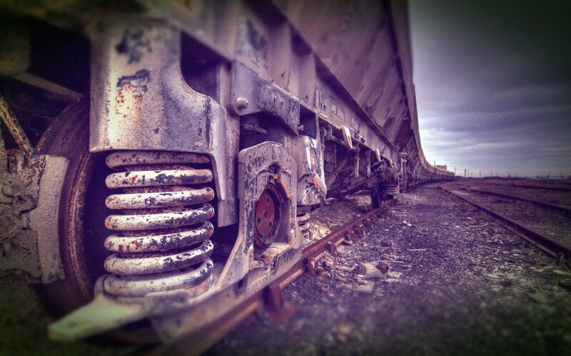 Abandoned Train Car — Gray, Dramatic, Afternoon