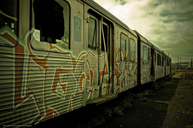 Abandoned Train Car — Gray, Dramatic