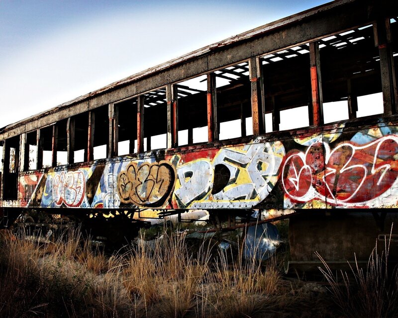 Abandoned Train Car — Gray