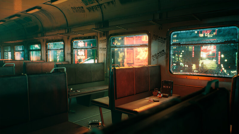 Abandoned Train Car — Green, Dark, Moody