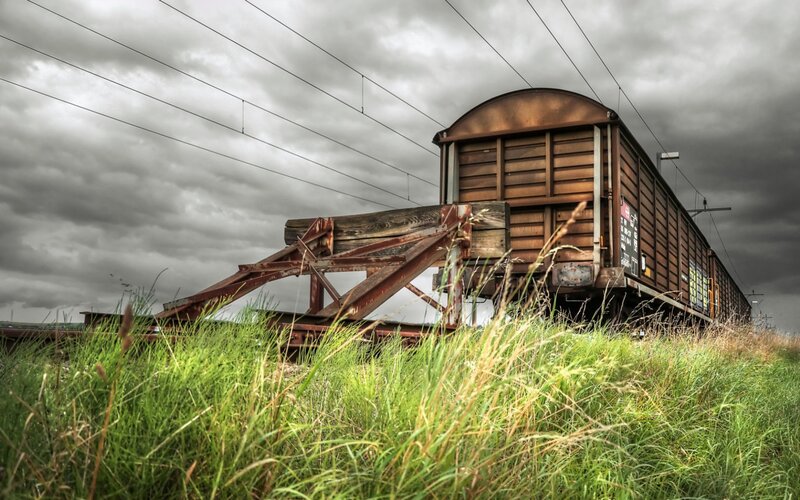 Abandoned Train Car — Green