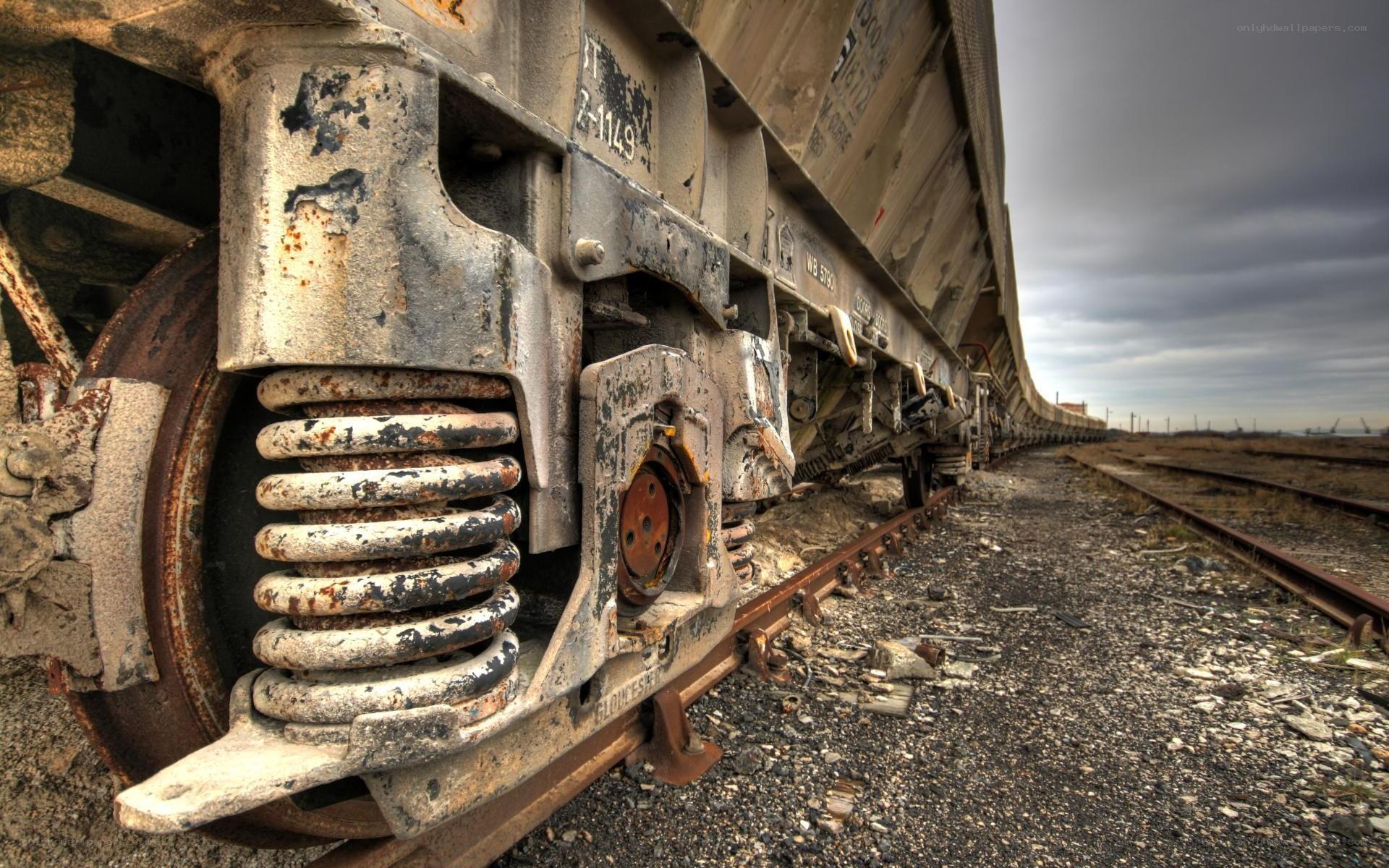 abandoned train car on tracks