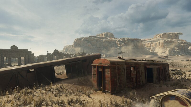 Abandoned Train Cars — Brown, Desolate, Afternoon, 3d Render