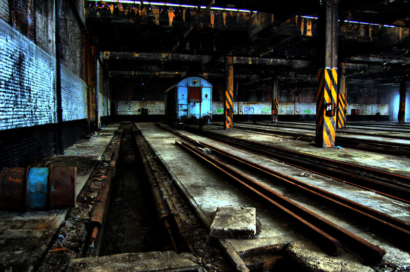 abandoned train depot interior
