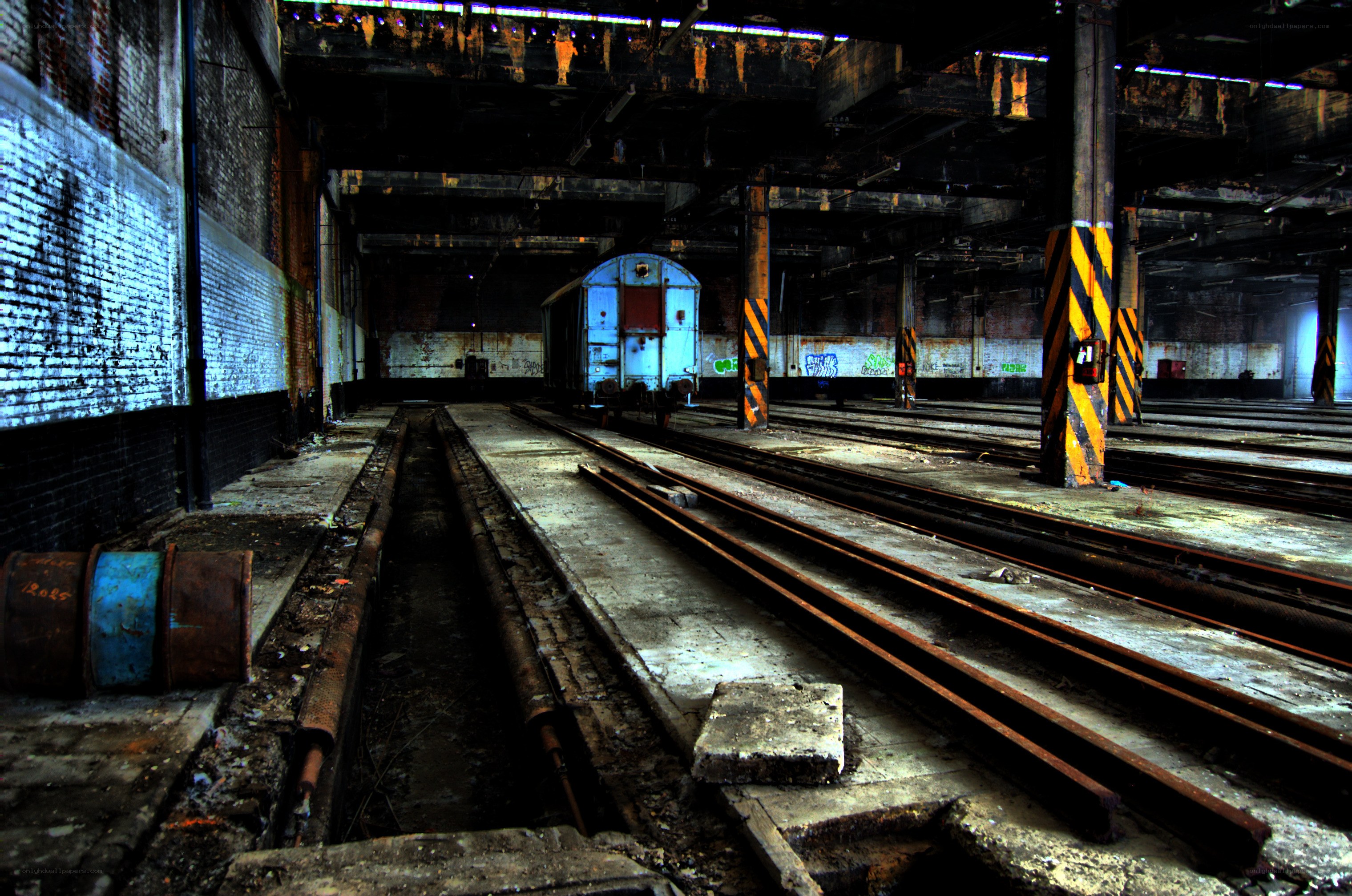 abandoned train depot interior