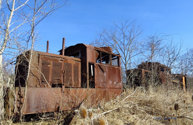 Abandoned Train Engine — Brown