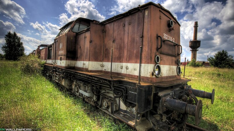Abandoned Train Engine — Green
