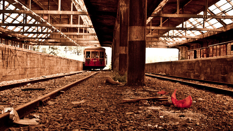 Abandoned Train in Station