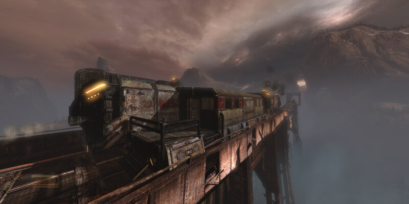 abandoned train on a bridge