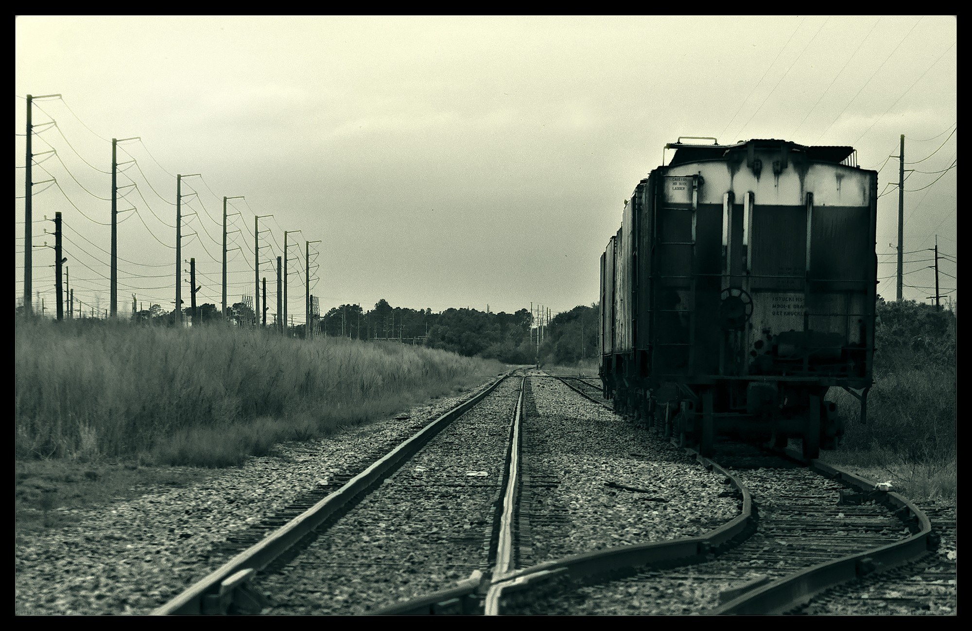 abandoned train on a rural track
