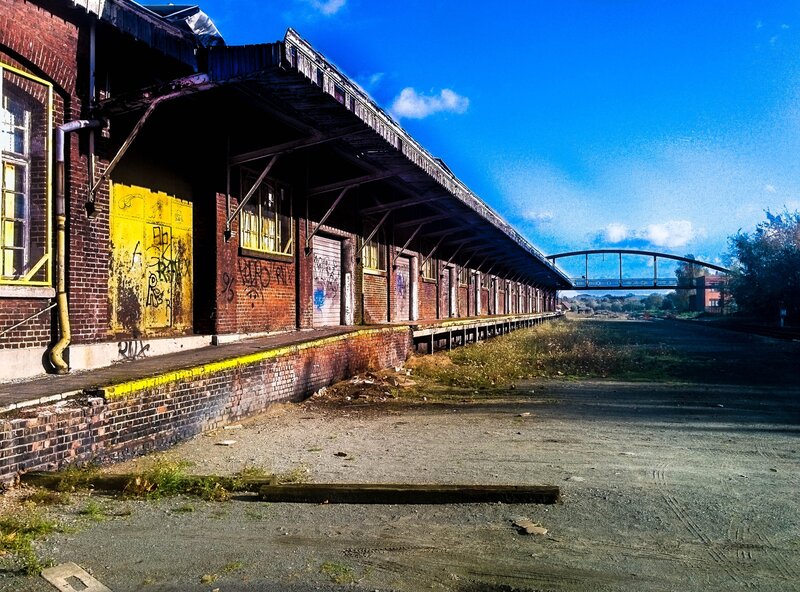 Abandoned Train Station — Blue, Dramatic, Afternoon, Photograph