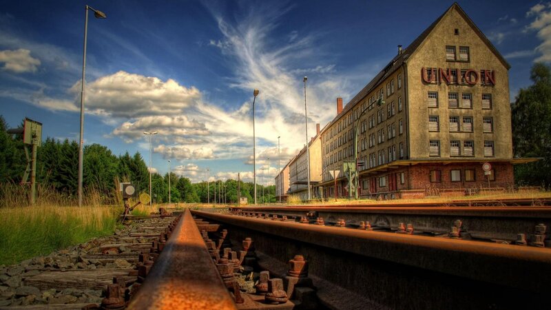 Abandoned Train Station — Blue, Dramatic