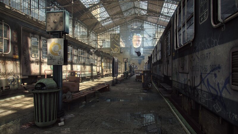 Abandoned Train Station — Gray, Desolate