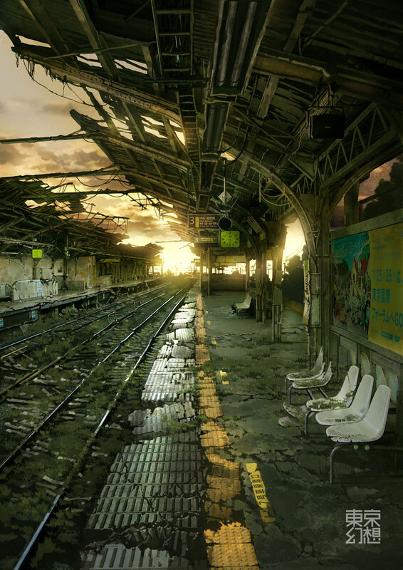 Abandoned Train Station — Green, Dramatic, Sunset