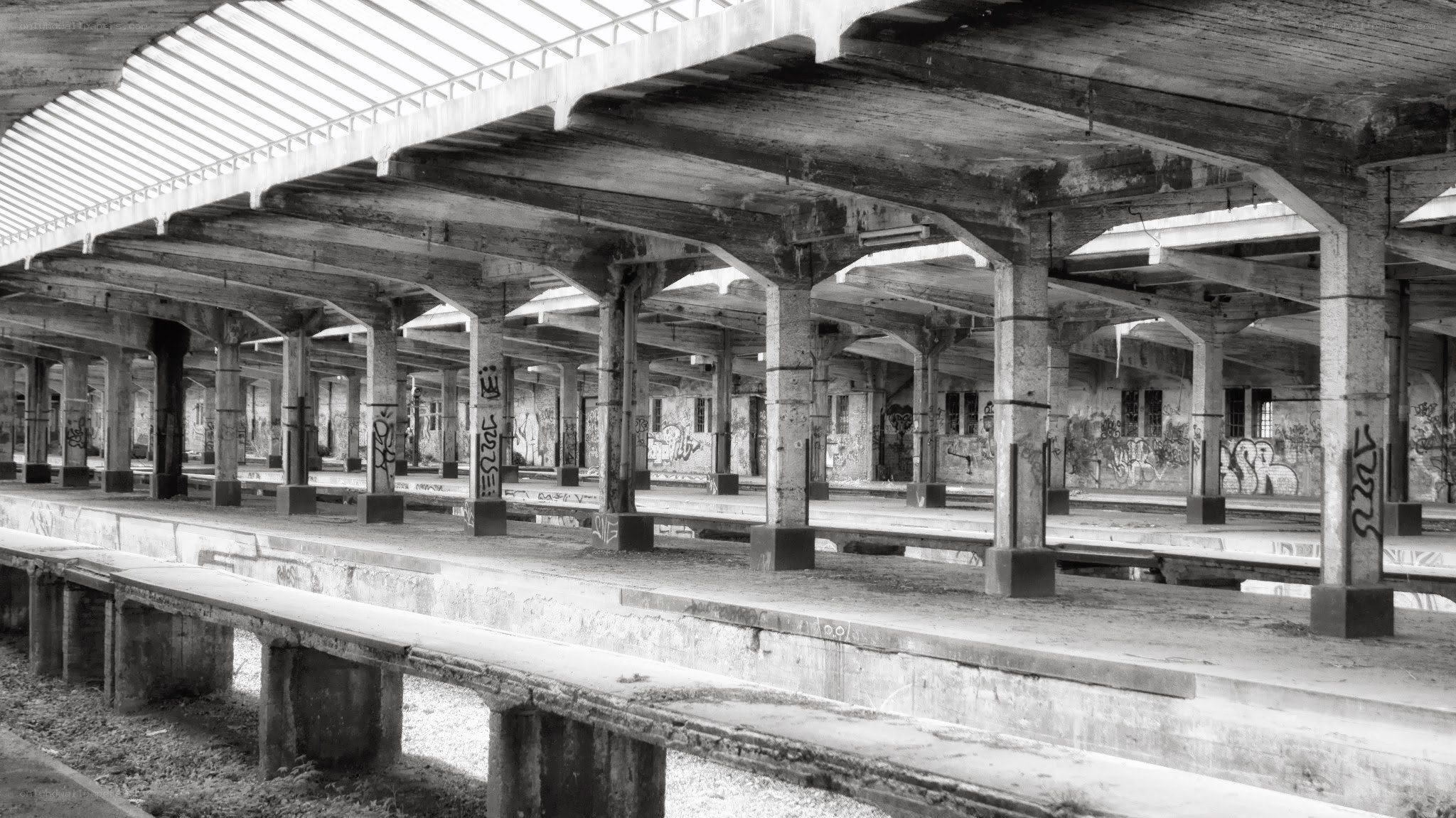 abandoned train station platform
